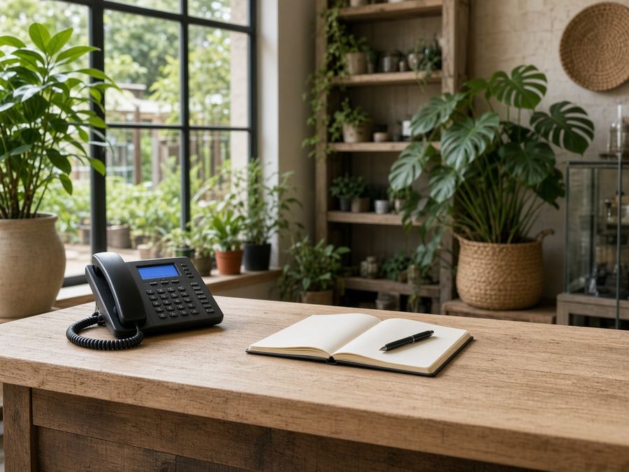 Contact desk at Crystal Anchor Studio in Durban