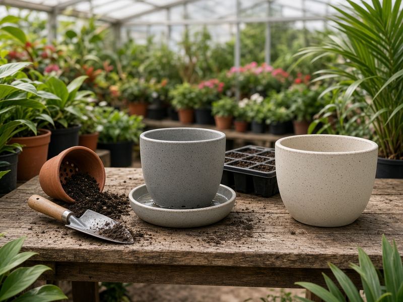Repotting bench at Crystal Anchor Studio